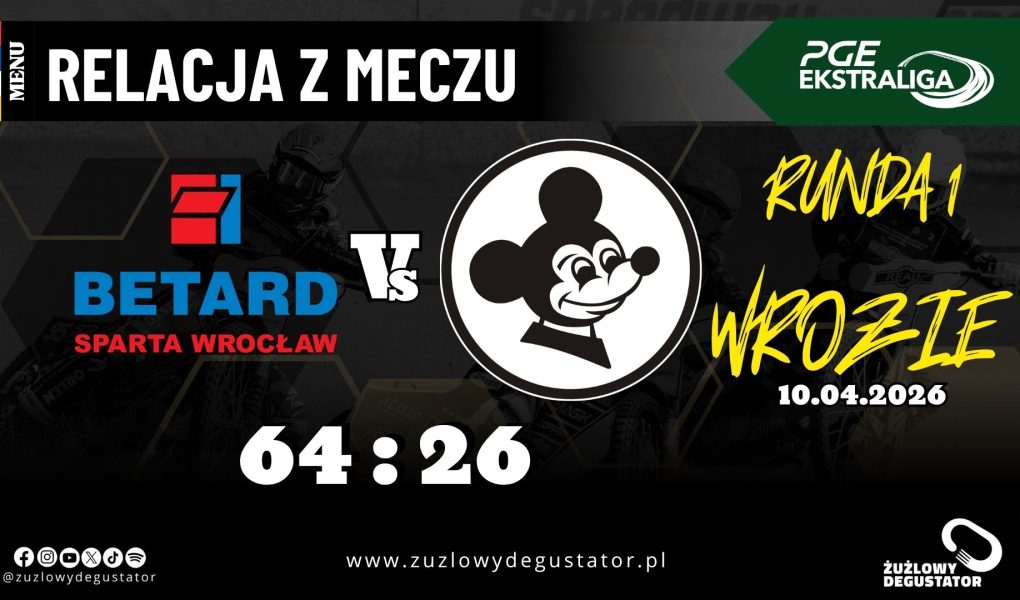 Sparta wysoko wygrywa na inaugurację PGE Ekstraligii Wrocław-Zielona Góra 64:26