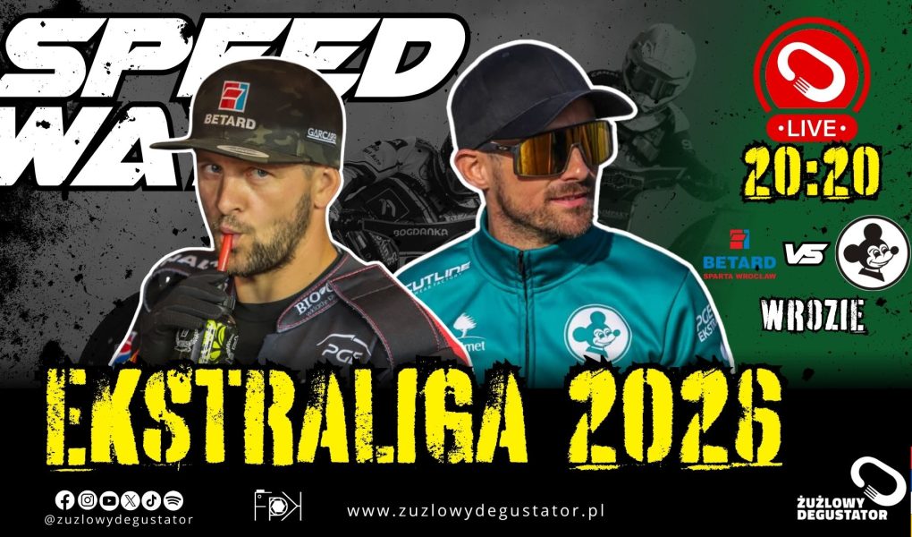 Oglądamy: Sparta Wrocław - Falubaz Zielona Góra - 1 kolejka PGE Ekstraligi 10.04.2026 Tło pod lajwy ligowe i SGP 2026 NOWE-6